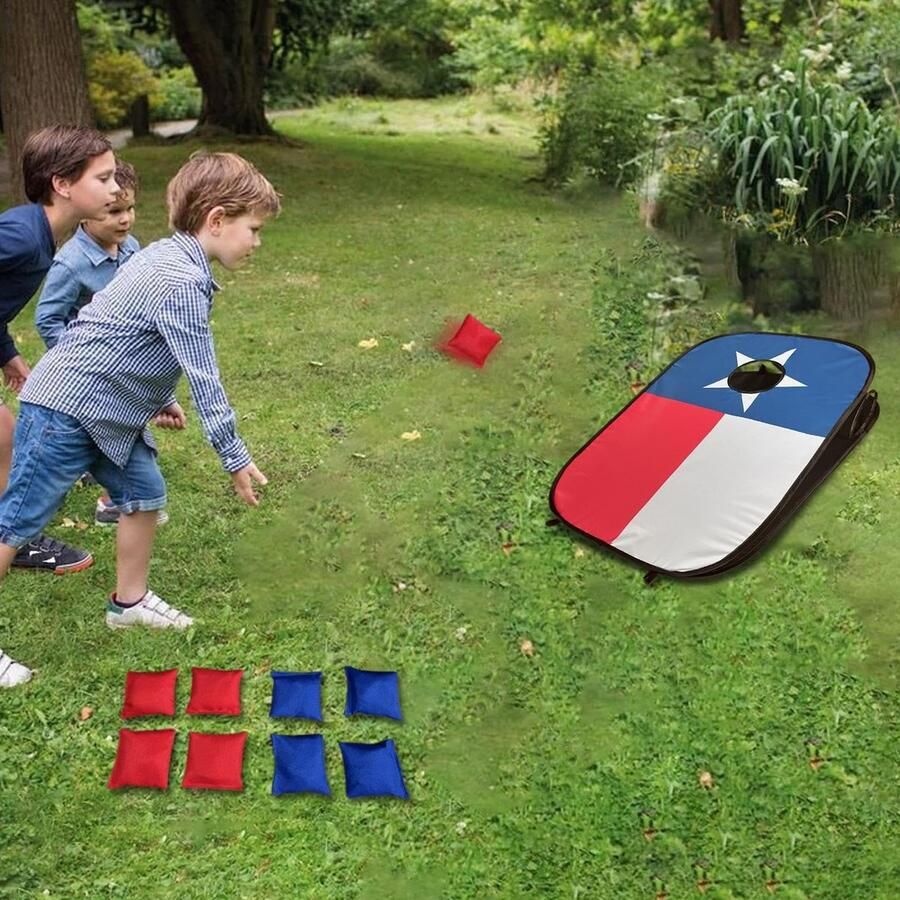 Senza Marchio Zitzak Toss Spelspeelgoed Zitzak Toss Spelset Cornhole bord met 8 zitzakken Draagbaar buitenspeelgoed voor gazonactiviteiten voor kinderen van 3-8 jaar