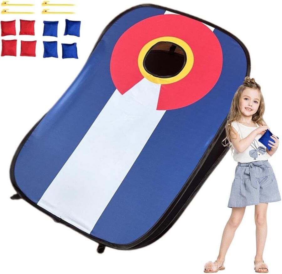 Senza Marchio Zitzak Toss Spelspeelgoed Zitzak Toss Spelset Gooi speelgoed met 8 zitzakken Draagbare Cornhole-spelset voor volwassenen en kinderen speelgoed in de achtertuin op het strand