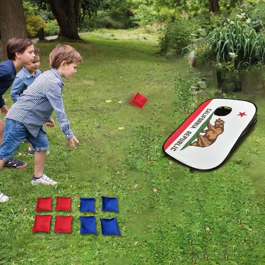 Senza Marchio Zitzak Toss Spelspeelgoed Zitzak Toss Spelset Maïsgatspellen met 8 zitzakken Draagbare Cornhole-spelset voor buiten en binnen spelen speelgoed in de achtertuin