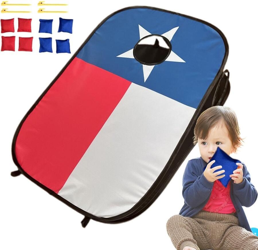 Senza Marchio Zitzak-werpspel zitzak-werpspeelgoed cornhole board met 8 zitzakken draagbare cornhole-speelset voor volwassenen en kinderen strandspeelgoed voor achtertuin