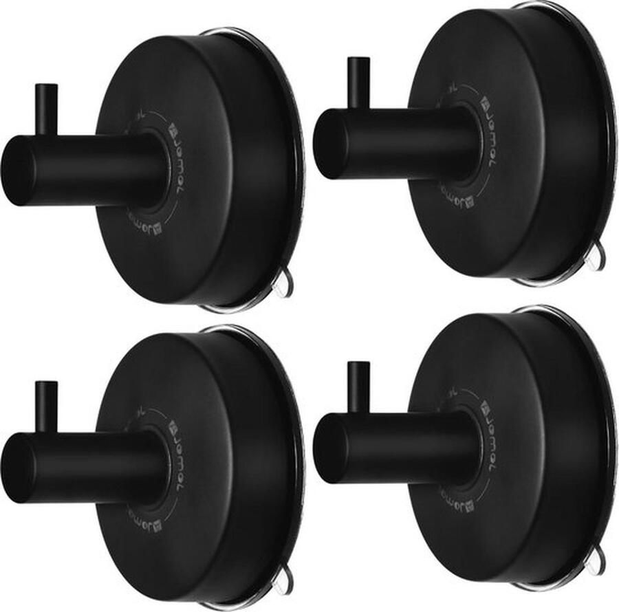 Senza Marchio Zuignap Haken Rvs Zwart Badkamer Handdoek Haak Douche Hanger Keukengerei Vacuüm Houder Suction Towel Hooks 4 stuks