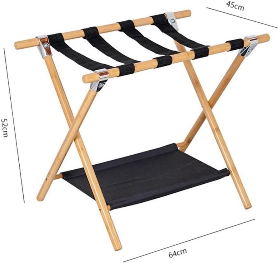 Senza Marchio ZUOZUIYQ Bagageerrek opbergplank bamboe camping bagagekrek massief houten hotel vouwen bagagerek familie hotelgebruik