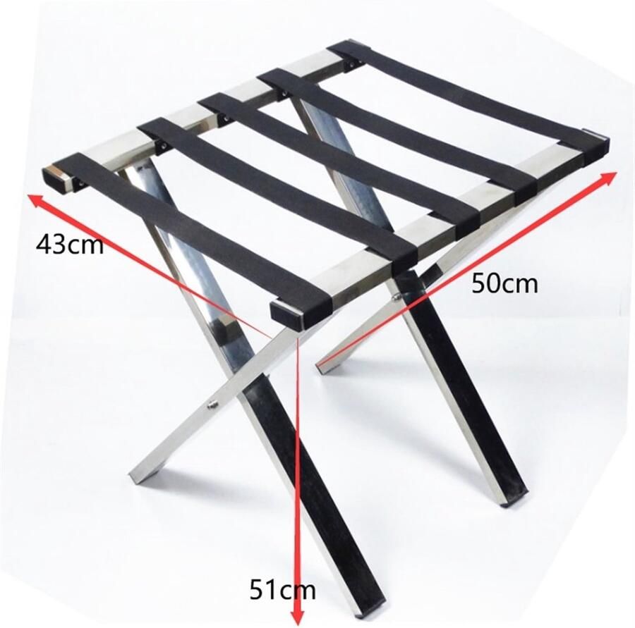 Senza Marchio ZUOZUIYQ Bagageerrek opbergplank duurzaam roestvrijstalen koffer stand thuis vouwen bagagerek draagbaar voor reizigers familie hotelgebruik