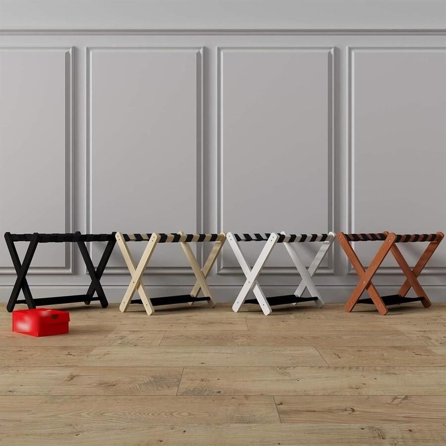 Senza Marchio ZUOZUIYQ Bagageerrek opbergplank hotel bagagerek massief hout draagbaar vouwrek bagage opslagrek voor hotelkamer familie hotelgebruik (Bruin)