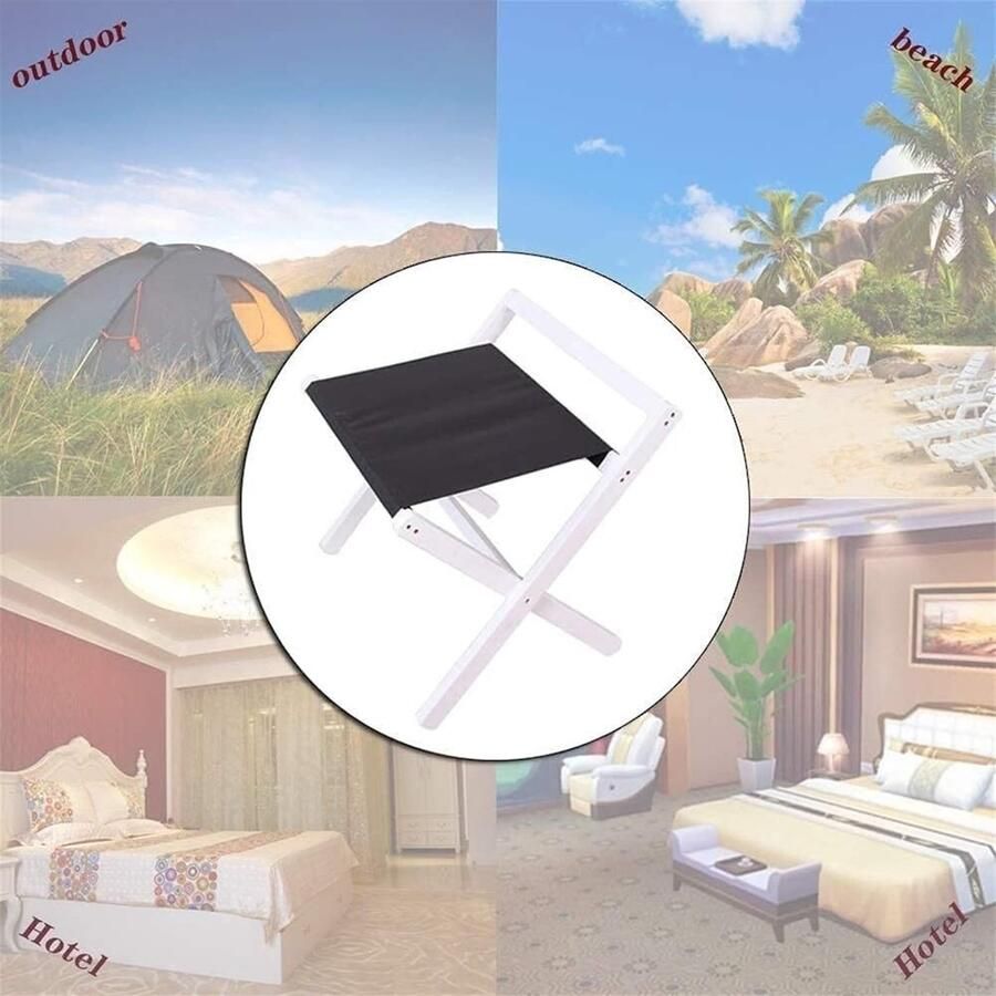 Senza Marchio ZUOZUIYQ Bagageerrek opbergplank vouwkoffer stand opvouwbaar bagagerek met rugleuning houten enkele laag voor hotelfamilie hotelgebruik (wit)