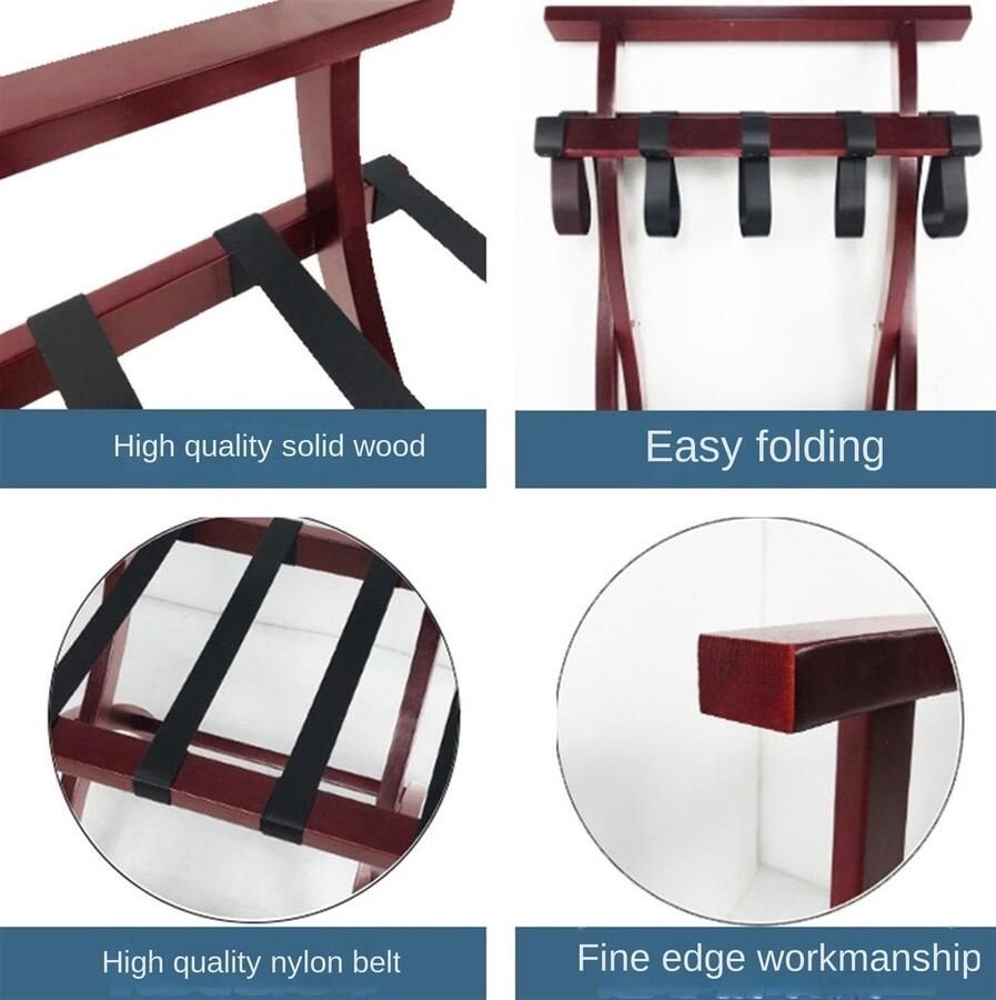 Senza Marchio ZUOZUIYQ Bagageerrek opbergplank vouwt bagagerek houten een enkele laag opvouwbaar bagagekrek voor hotelkamer familie hotelgebruik