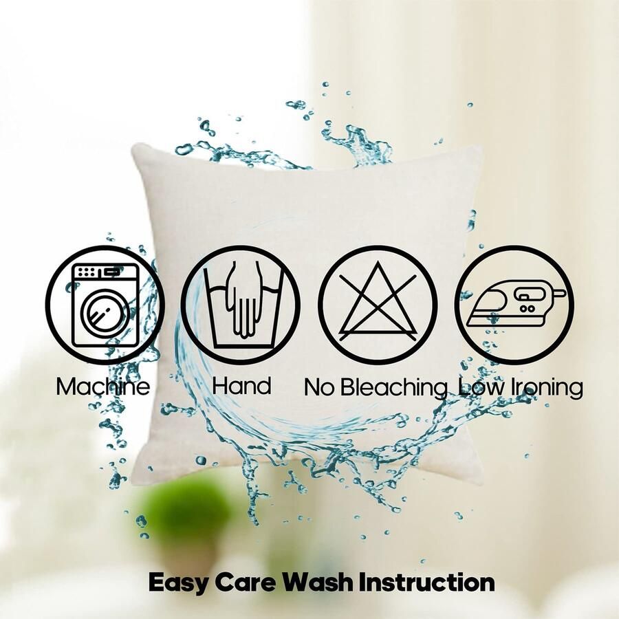 Senza Marchio ZWJD Kussenhoes 40 x 40 Set van 4 Kussens Kussenhoes Decoratie Kussenhoes Outdoor Linnen Kussen voor Slaapkamer Sofa Stoel Bed Tuin 40 x 40 cm