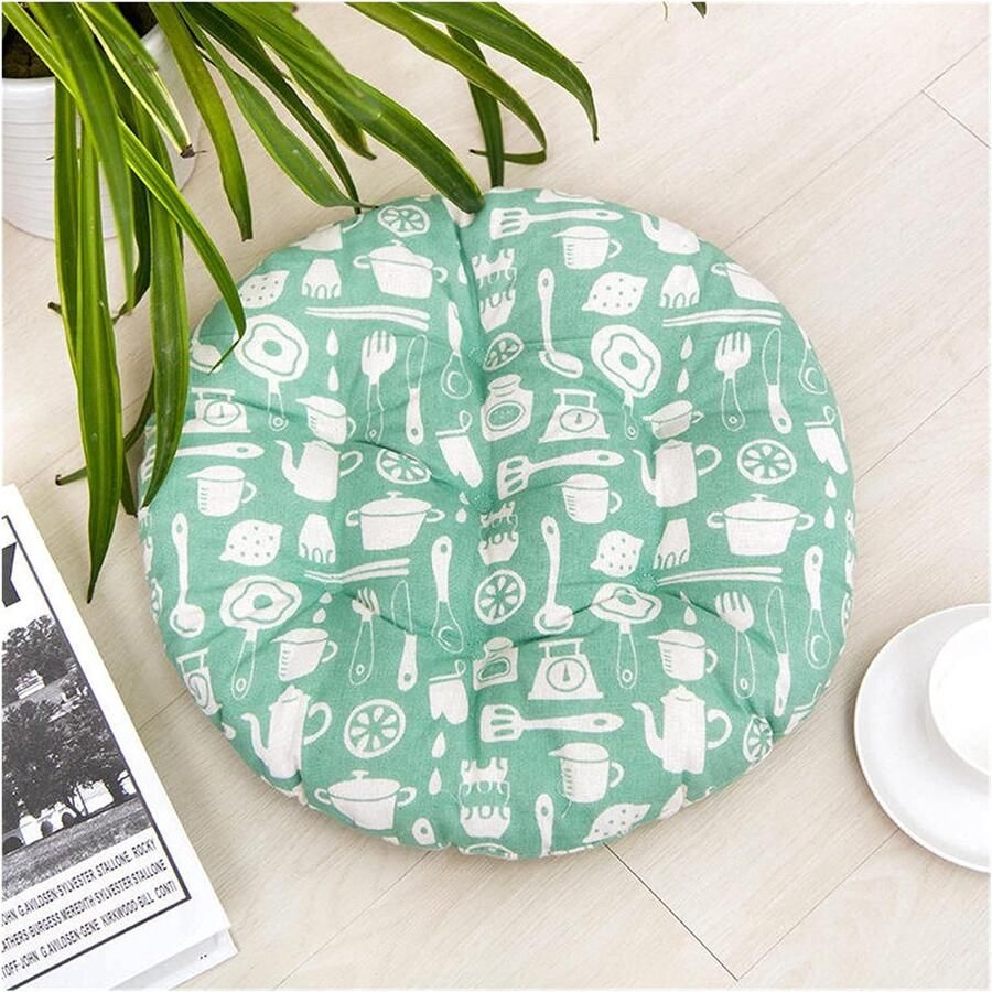 Senza Marchio ZZDH Ligstoel Kussens 40 cm ronde stoel kussen vier seizoenen zitting kussen home decor stoel kussen tatami mat grond mat katoenen mat auto pad (Color : Tableware Diameter : 40cm)