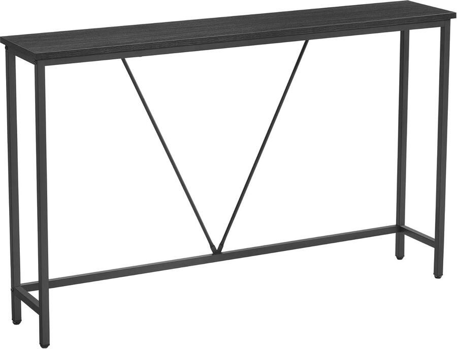 SERALUXE Haltafel Wandtafel Dressoir Consoletafel Zwart 120 x 23 x 75 cm (L x B x H) Consoletafel Bijzettafel Side tafel Industrieel Wandtafel Zwart Hout & Metaal