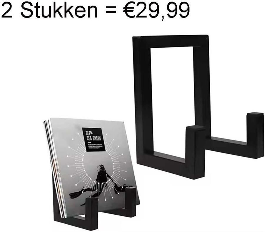 SERALUXE LP houder 2 PACK LP Opbergsysteem Vinyl Platenrek Houder Standaard Album IJzer cd dvd-opbergsystemen cd rek lp kast Vinyl Houder Metaal Vinyl Opberg Systeem – LP Kast Platenrek