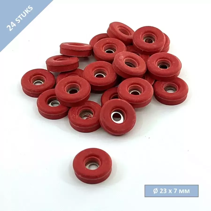 Serviprof deurstop buffer Ø 23 x 7 mm Rubber Rood 24 stuks