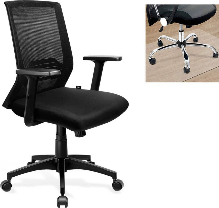 Seven Comfort Ergonomische bureaustoel Verstelbare Kantoorstoel Office Chair Volwassenen Zwart