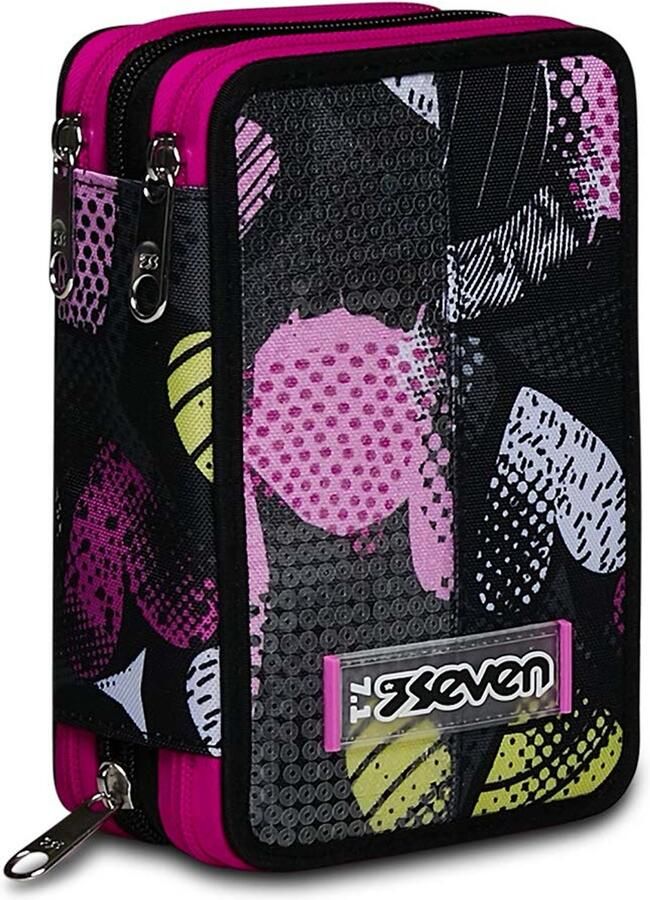 Seven 300102341-429 schooletui Zachte etui Polyester Meerkleurig