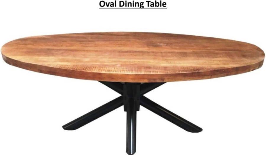 Sfeerwonen Enzo Ovale eettafel Samir 220 mango hout