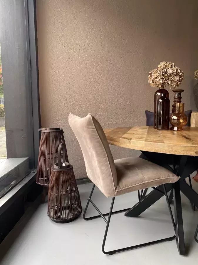 Sfeerwonen Enzo Sfeerwonen en Zo Ronde mango tafel spinpoot gladde afwerking 130 cm dik blad - Foto 2