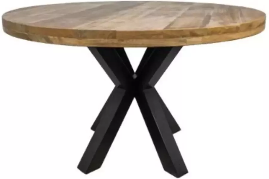 Sfeerwonen Enzo Sfeerwonen en Zo Ronde tafel met spinpoot 130 cm mango hout dik blad