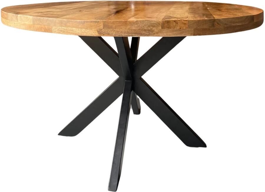 Sfeerwonen & Zo Sfeerwonen en Zo Ronde tafel met spinpoot 110 cm mango hout