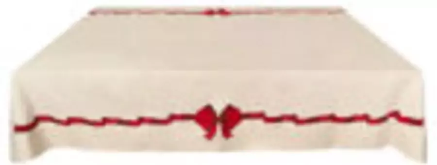 Shabbychic Italiaans Elegant tafelkleed met rode strik afgewerkt ideaal voor de perfecte gedekte tafel