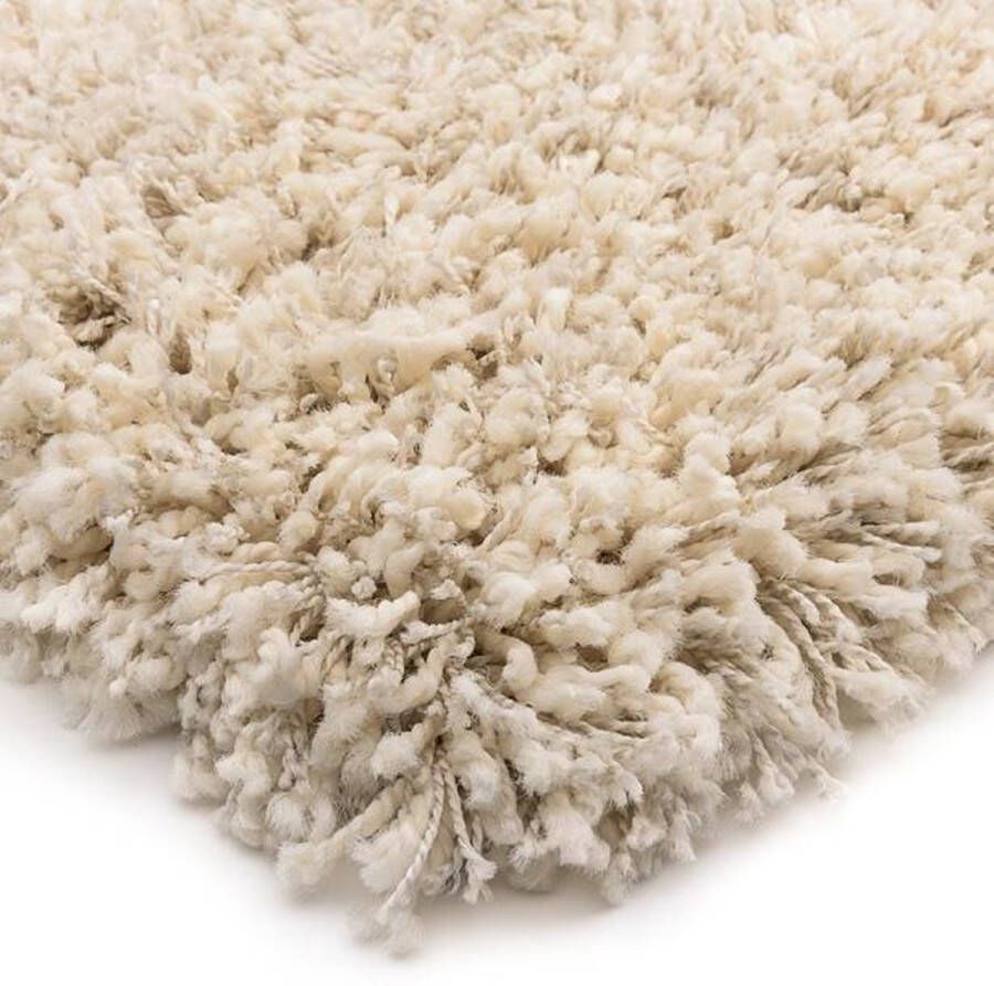 Shaggy Prime Hoogpolig vloerkleed effen crème 200 cm rond - Foto 2