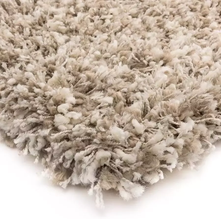Shaggy Prime Hoogpolig vloerkleed Gemêleerd wit beige 65x130 cm