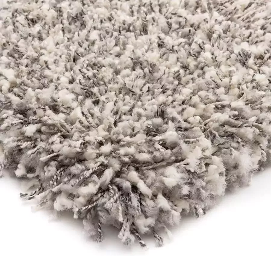 Shaggy Prime Hoogpolig vloerkleed Gemêleerd wit zilver 160x230 cm
