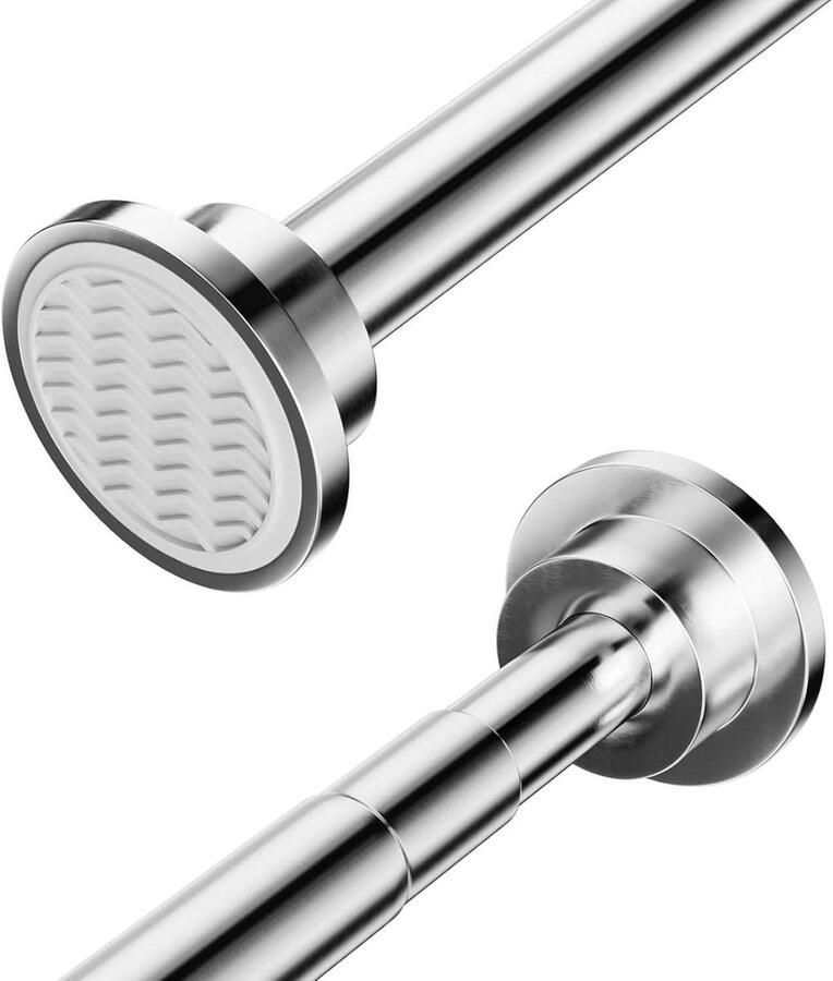 Adjustable Stainless Steel Cabinet Bar Punch Free Clothes Hanging Stick Hanger for Balcony Window (22 Tubes 40-55cm)