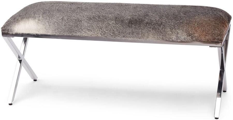 Sheepskin House LivingLux Koeienhuid Bankje 110 x 45 x 45 cm Natural Grey