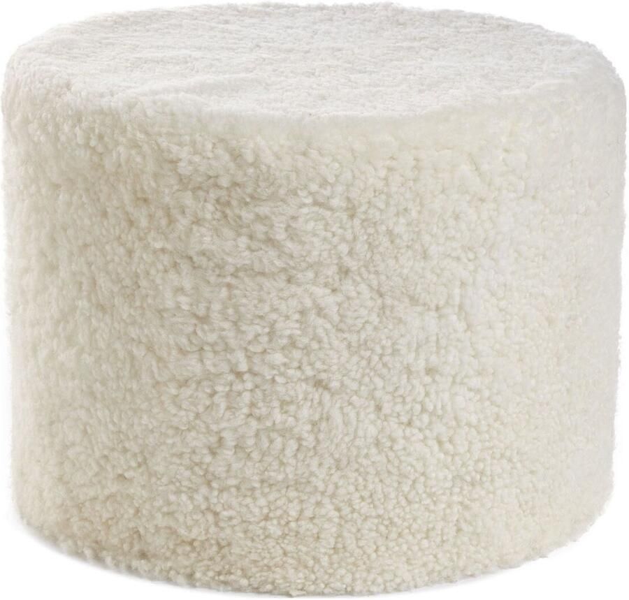 Sheepskin House Kortharige Curly Schapenvacht Poef 41x31cm