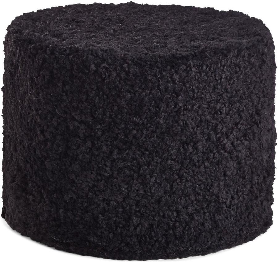 Sheepskin House Kortharige Curly Schapenvacht Poef 41x31cm