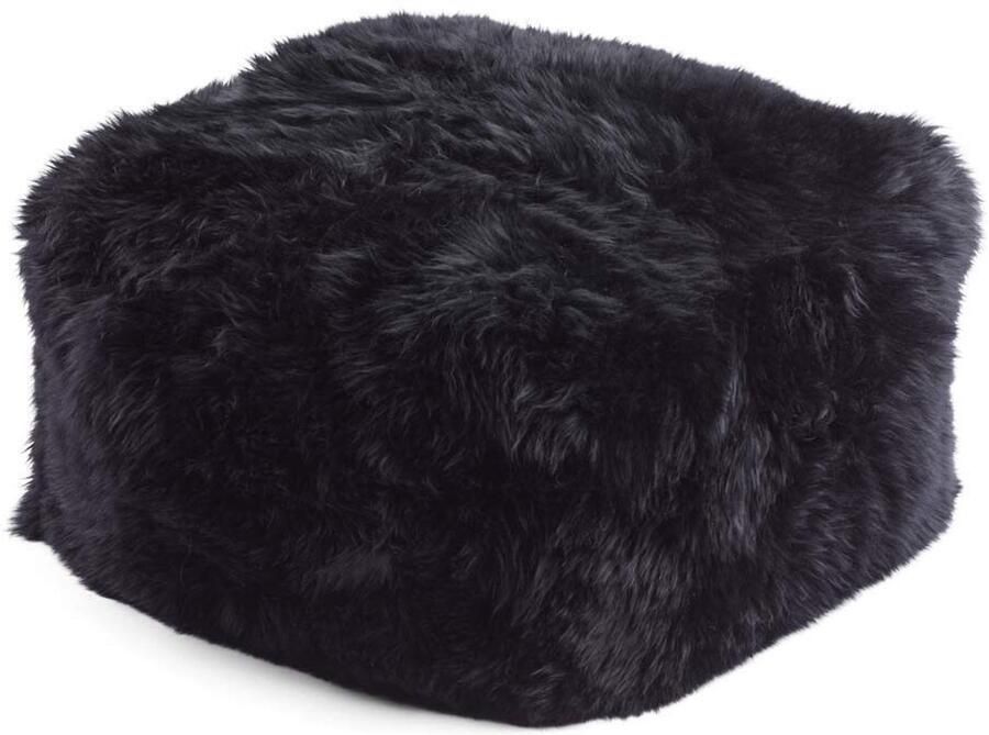 Sheepskin House – Langharige Schapenvacht Poef 50x50x32 cm