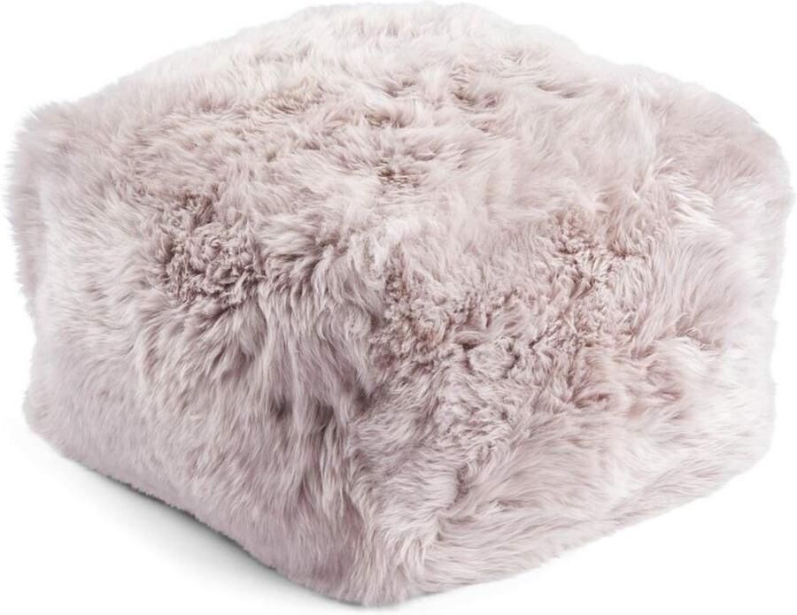 Sheepskin House – Langharige Schapenvacht Poef 50x50x32 cm