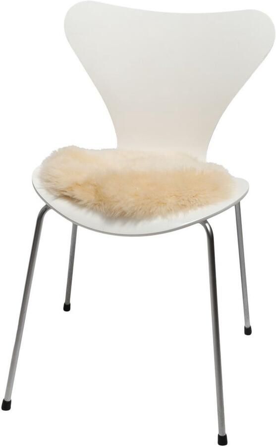 Sheepskin House Stoel Cover Langharige Schapenvacht Stoel Cover 2 Pack Ø35 cm