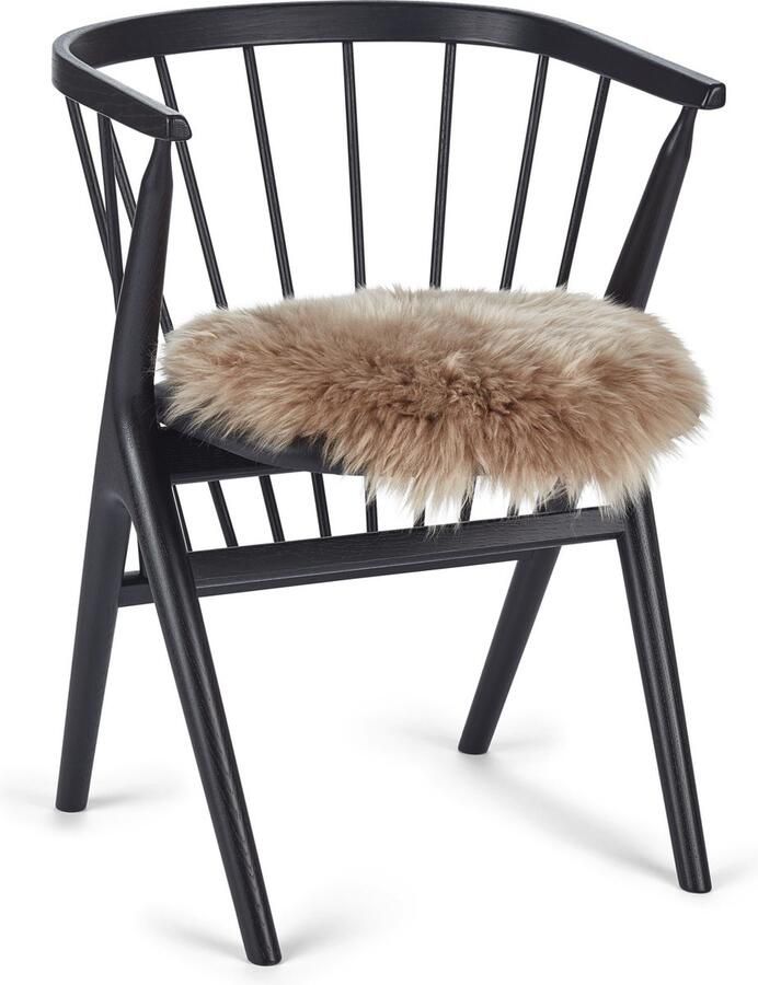 Sheepskin House Stoel Cover Langharige Schapenvacht Stoel Cover Ø38 cm