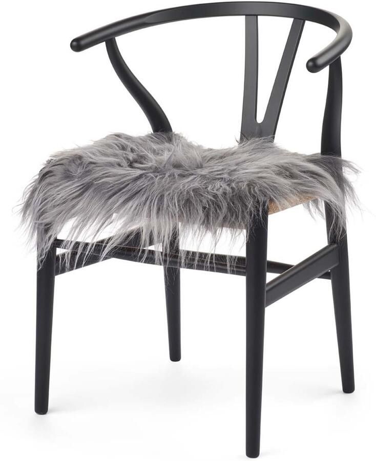 Sheepskin House Langharige Schapenvacht Stoel Cover 40x40 cm