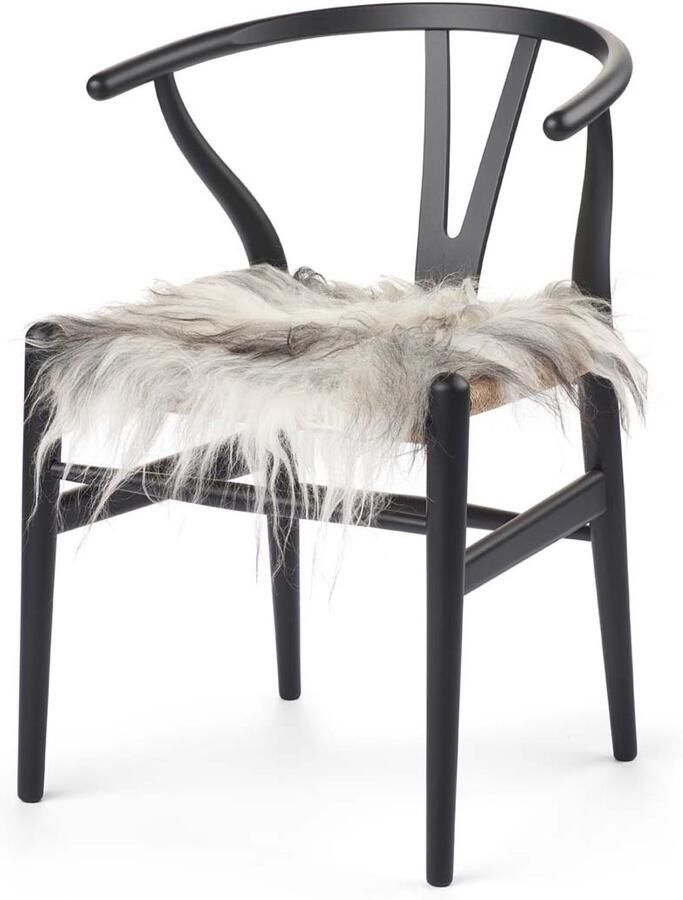 Sheepskin House Stoel Cover Langharige Schapenvacht Stoel Cover 40x40 cm - Foto 5