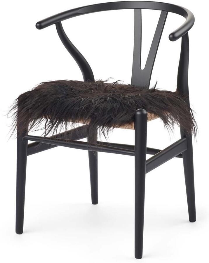 Sheepskin House Langharige Schapenvacht Stoel Cover 40x40 cm