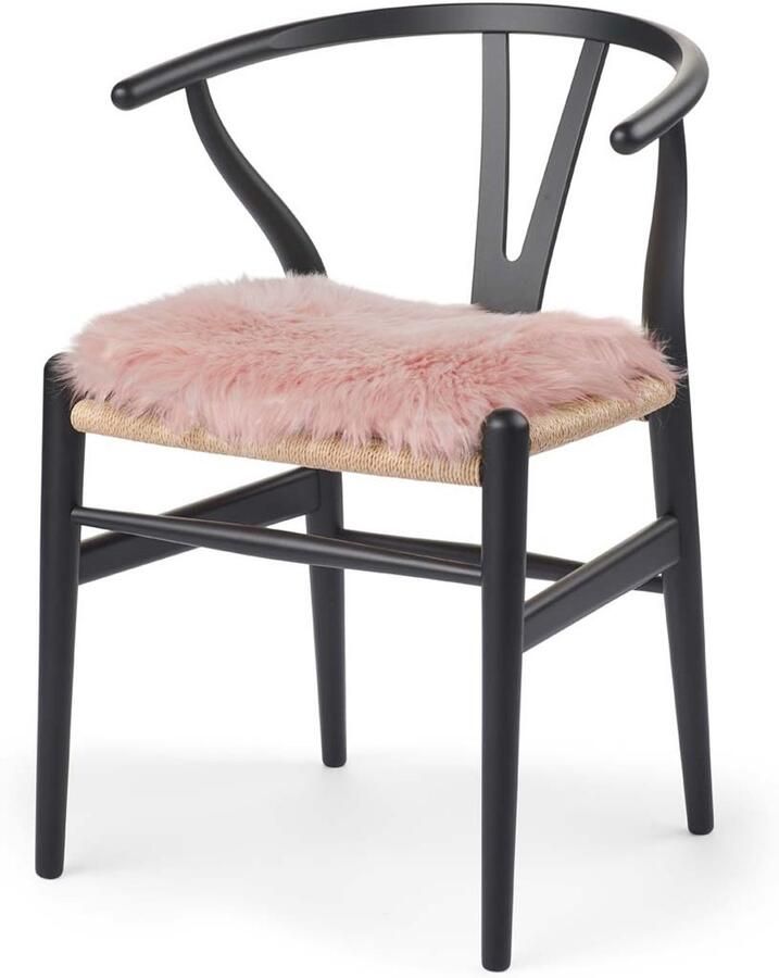 Sheepskin House Langharige Schapenvacht Stoel Cover 40x40 cm