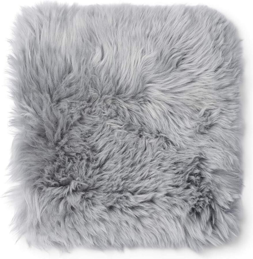 Sheepskin House Stoel Cover Langharige Schapenvacht Cover Zero Waste 35x35 cm