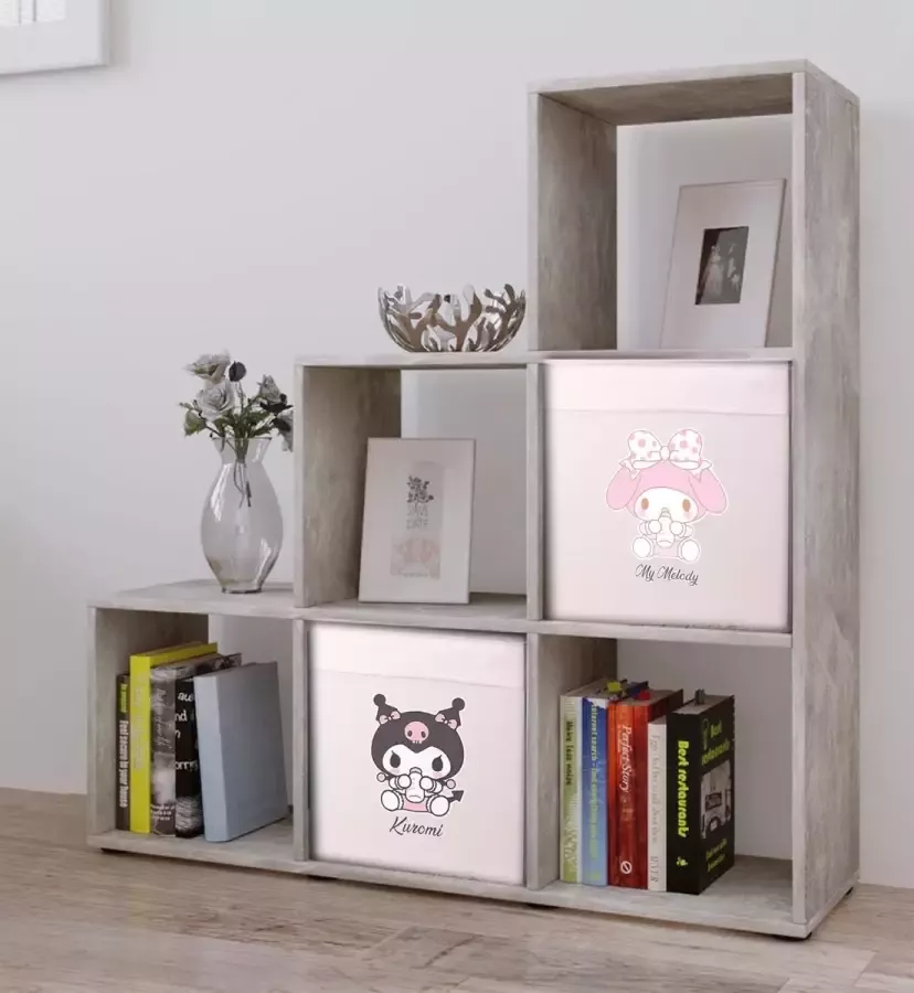 Shennit 2x Sanri Kuromi & My Melody Opbergmand Opbergdoos ROZE Ikea Kallax Opberg Kast Systeem Anime Manga Organizer Merchandise Kinderkamer