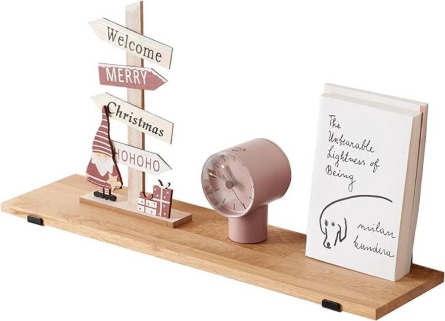 SHOP YOLO YOU ONLY LIVEONCE SHOP YOLO-wandplank hout-van Massief Eikenhout-60 cm Wandplank Houten Planken-Wandplank voor Badkamer-Slaapkamer-Woonkamer-Keuken
