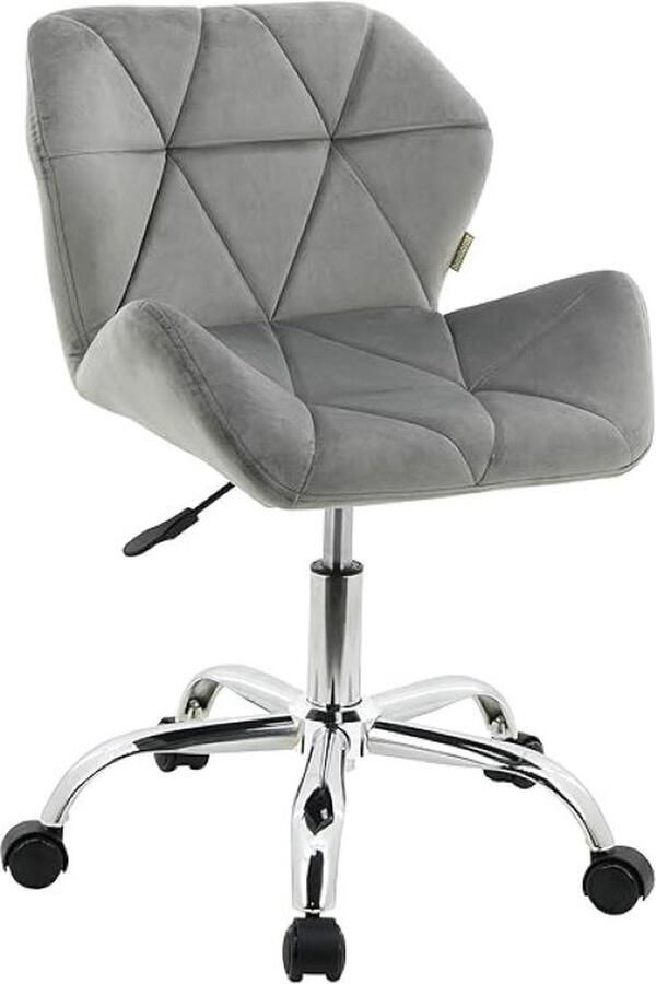 SHOP YOLO YOU ONLY LIVEONCE SHOP YOLO-bureaustoel-Moderne Eris gewatteerde draaibare stof thuiskantoor bureau computerstoel-in hoogte verstelbaar-fluweel-grijs