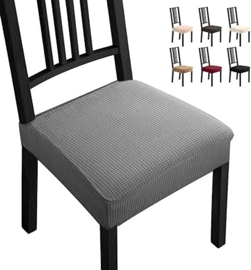 SHOP YOLO YOU ONLY LIVEONCE SHOP YOLO-stoelhoezen 6 stuks-Stoelhoezen Slipcovers Verwijderbare Wasbare Spandex Slipcovers Stoel Beschermende Hoezen Thuis-Keuken-grijs