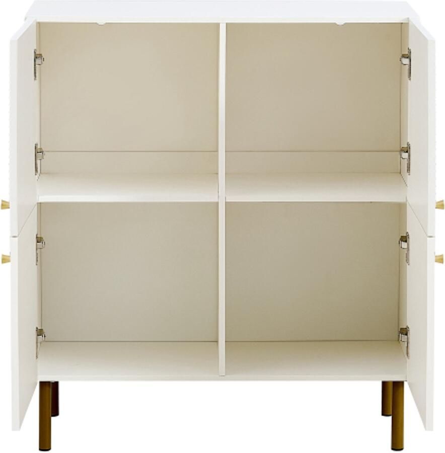 SHOPENTRA Modern 2-deurs sideboard 80x36x90 cm – MDF met zinklegering-handgrepen & stalen poten stijlvol opbergmeubel voor woonkamer slaapkamer & hal