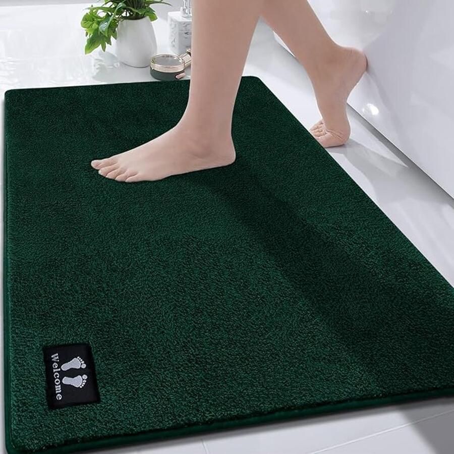 ShopHaven Badmat Extra Groot 40 x 120 cm – Antislip Douchemat – Microvezel Badkamer Mat Groen – Superzacht en Absorberend – Wasbare Badkamermat voor Binnen & Buiten Douche – Comfortabel Badkleed – Machinewasbaar Vloerkleed