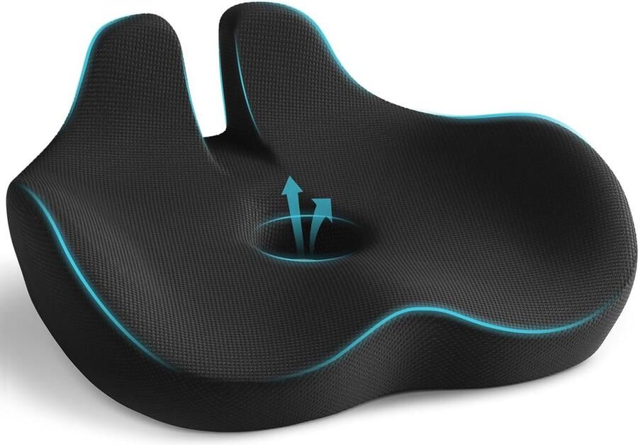 ShopHaven Ergonomisch Zitkussen voor Bureaustoel Orthopedisch Memory Foam Zitsteun voor Autostoel en Rolstoel Verlicht Stuit- en Ischiaspijn Ideaal voor Gamingstoel en Kantoor
