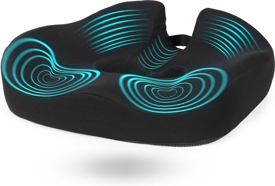 ShopHaven Ergonomisch Zitkussen voor Kantoorstoel Coccyx Kussen voor Auto Rolstoel en Bureau Donut Kussen voor Drukverlichting Memory Foam Zitkussen voor Heup Coccyx en Lumbale Ondersteuning Comfortabel Zitkussen voor Langdurig Zitten