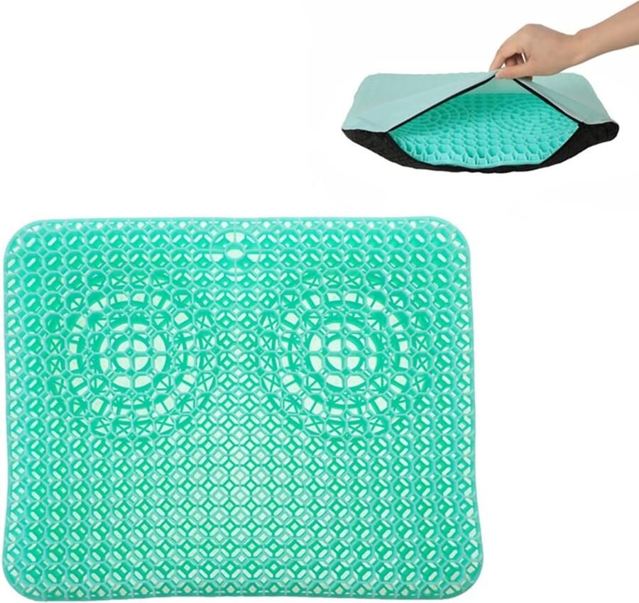 ShopHaven Gel Zitkussen Multifunctioneel Gel Kussen Ademend en Koel Hoog Elasticiteit Stoelondersteuning Verlicht Heupvermoeidheid Voor Stoel Bureaustoel Auto Rolstoel Antislip