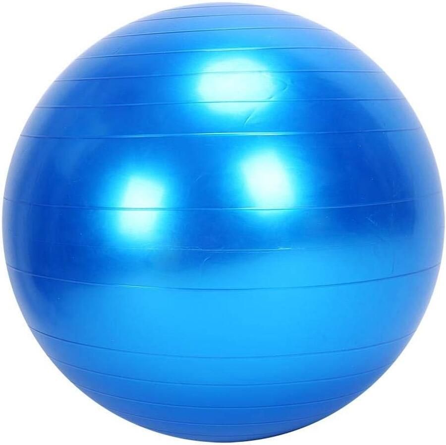 ShopHaven Grote Fitness Bal 75 cm Extra Dikke Anti-Burst Yoga Bal Stabiele PVC Balanceerbal met Antislip Rug en Core Training Inclusief Snelle Luchtpomp Thuisgym Blauw