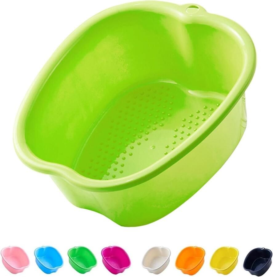 ShopHaven Grote Spa Voetbad Kom Stevige Plastic Voetenbad Bak Massage en Pedicure Voetkom Ontgiftend Voetenbad voor Eelt Dode Huid en Verzorging Extra Diepe Voetenschaal Groen