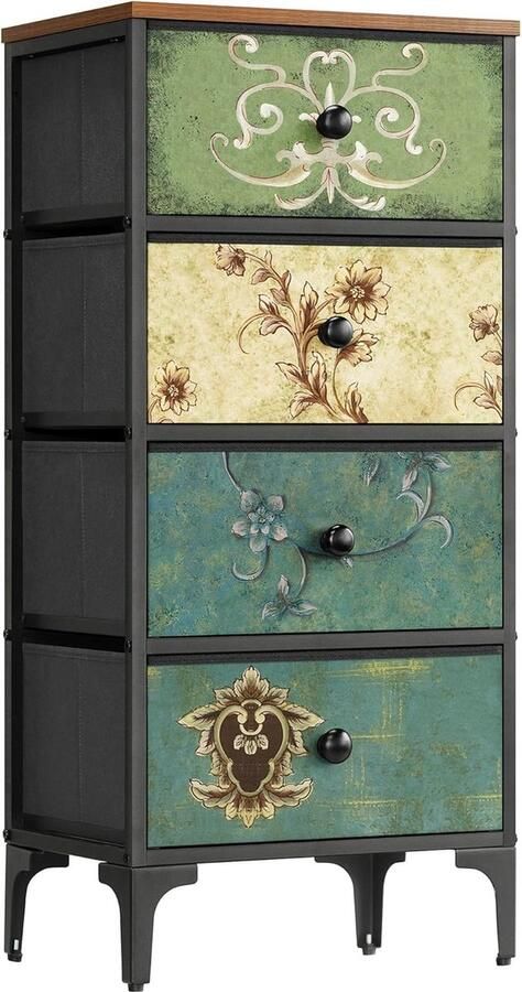 ShopHaven Ladekast Stoffen Slaapkamer Dresser met 4 Lade Opbergruimte Opberg Organizer voor Slaapkamer Woonkamer Entree Kinderkamer